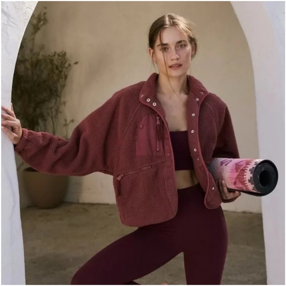 Free People Movement Hit the Slopes Fleece Jacket | Henna | X-Large